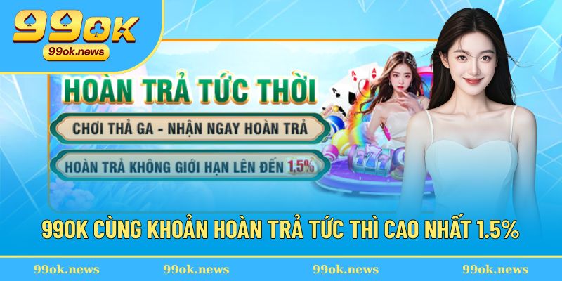 Khuyến mãi sốc hoàn trả ngay 1.5%